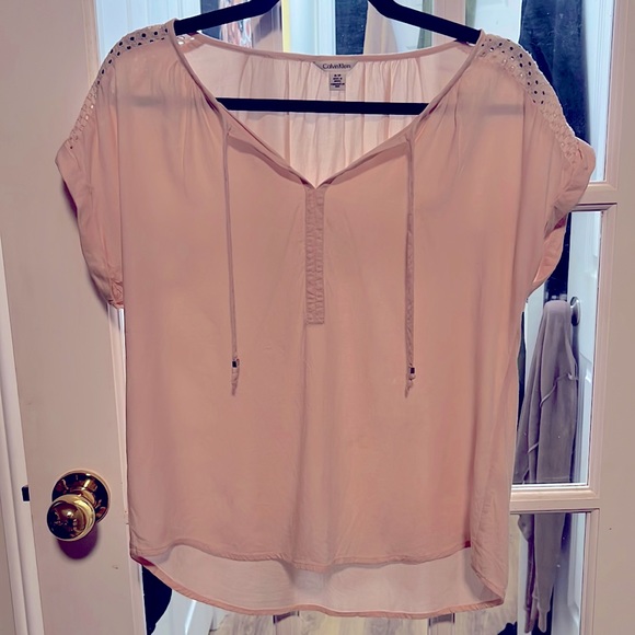LIGHT PINK SHORT SLEEVE SHIRT CALVIN KLEIN - Picture 1 of 7